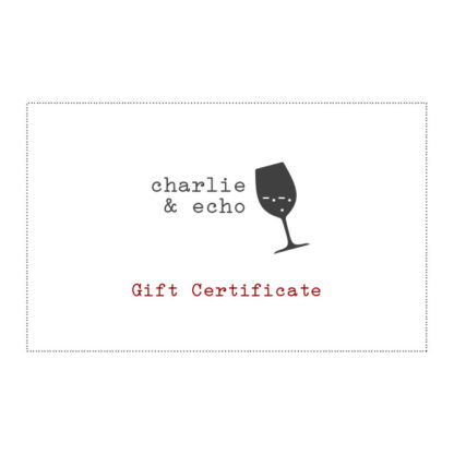 Front of Gift Certificate certificate
