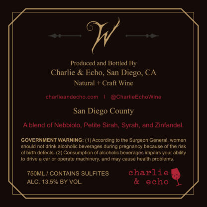 Witherfall Tempest 2022 Wine Label - Back